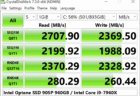 CrystalDiskMark measuring read and write speed on Windows